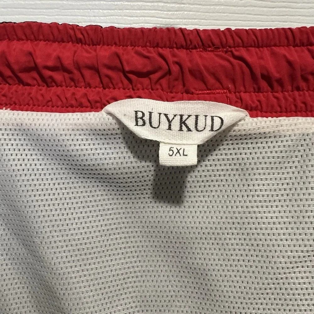 Buykud 5XL‎ Men's Swimsuit Black w/Red